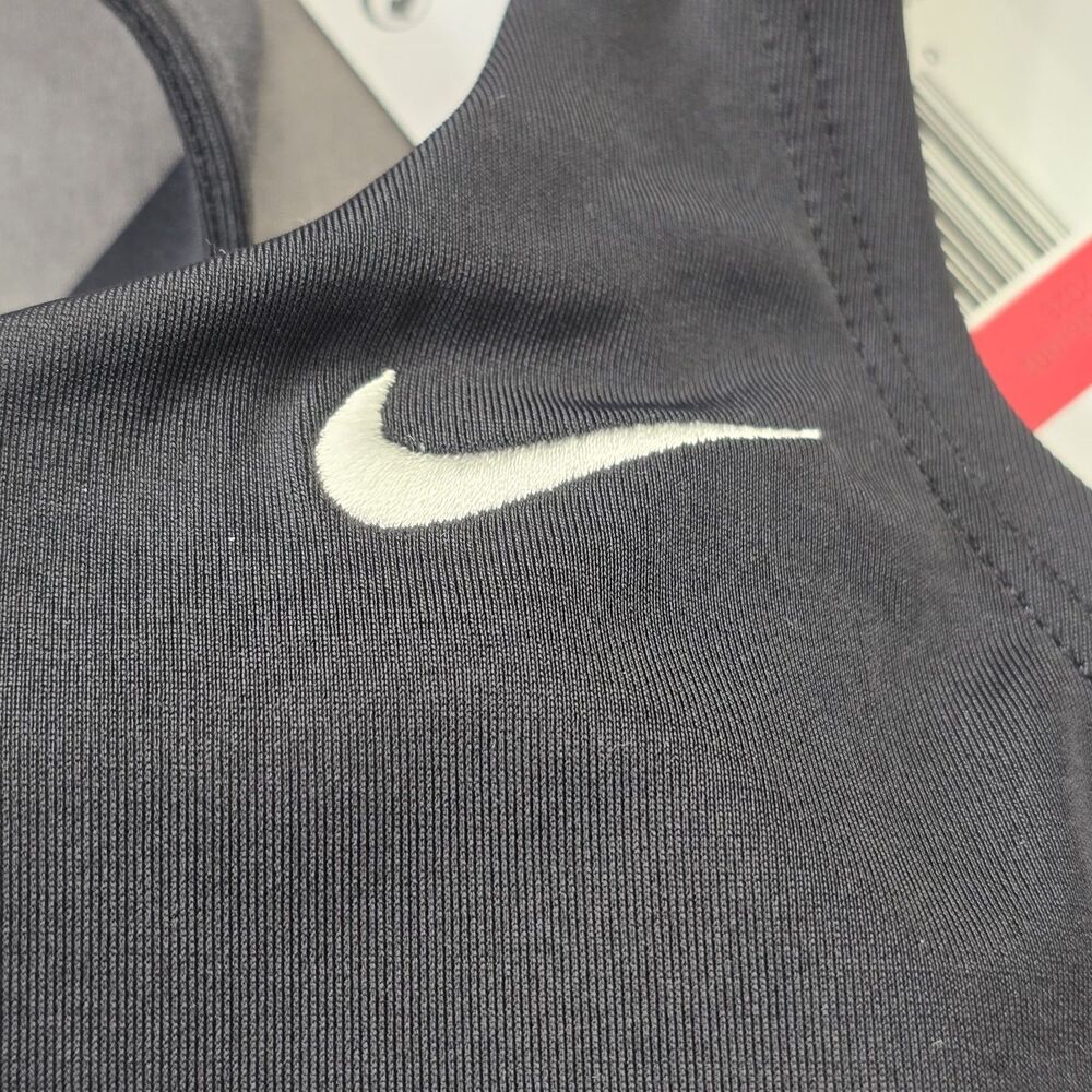 Nike Black Mesh Panel One Piece Swimsuit Women's Size L Athletic - Picture 5 of 12